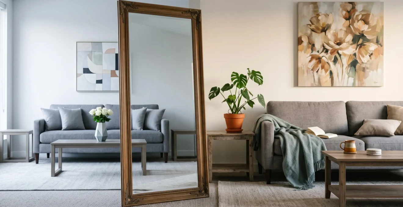 Contraste visual entre un salón perfectamente estilizado y un rincón cálido y habitado de la misma casa, simbolizando la diferencia entre imagen y alma.